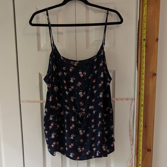 Blue, floral tank top XL - Picture 3 of 9